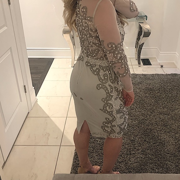 ASOS fully beaded silver dress - Picture 4 of 6